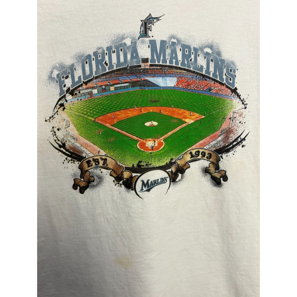 Florida Marlins Genuine Merchandise MLB Shirt Mens White Medium Vintage 90s